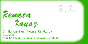 renata kousz business card